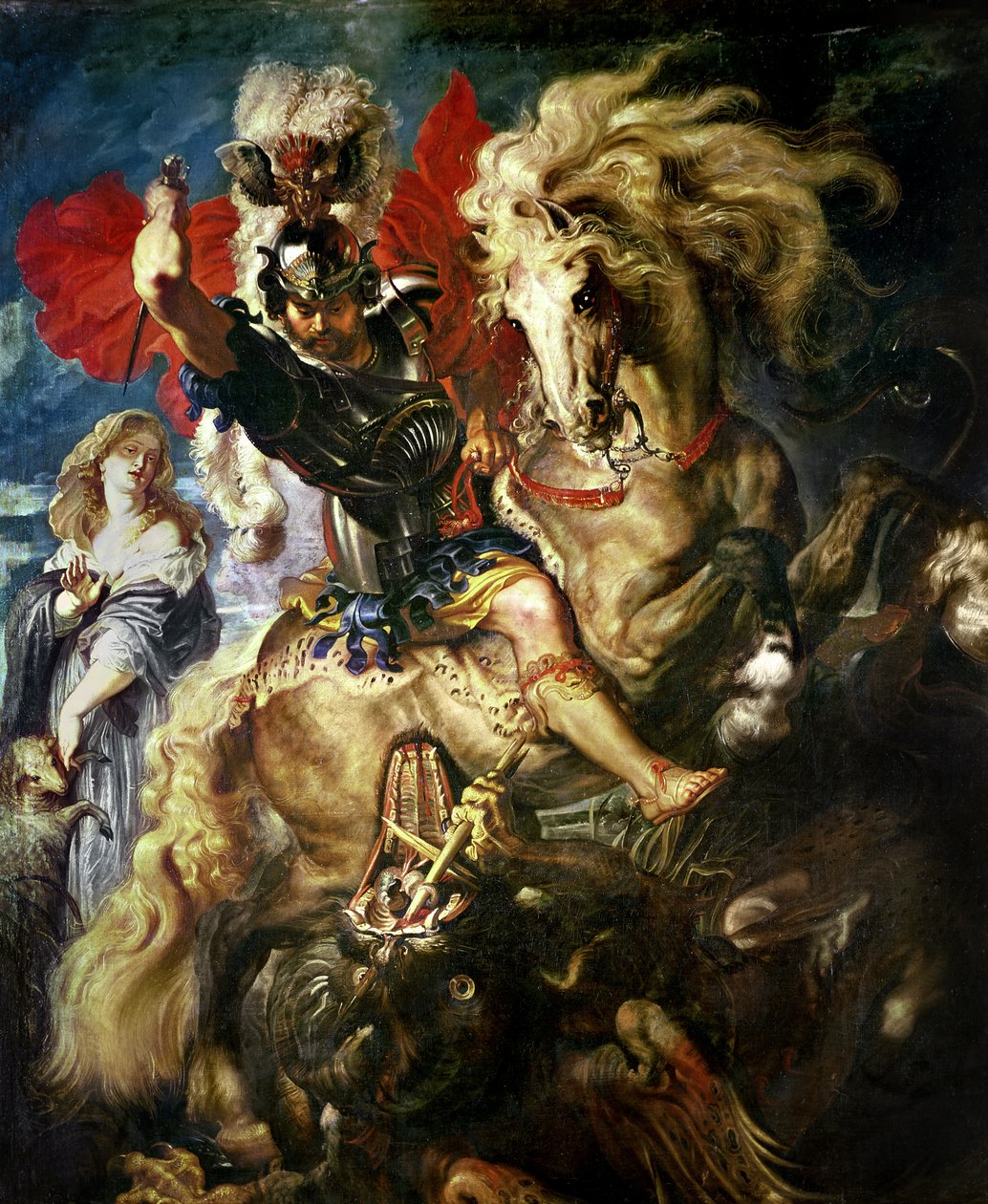 Aziz George ve Ejderha, c.1606 by Peter Paul Rubens