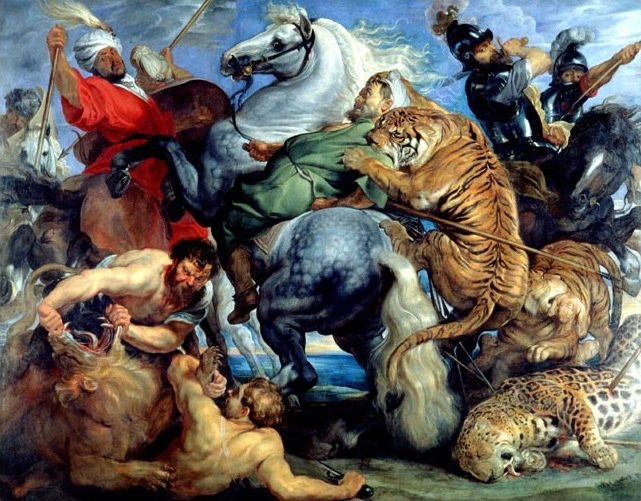 Kaplan ve aslan avı by Peter Paul Rubens