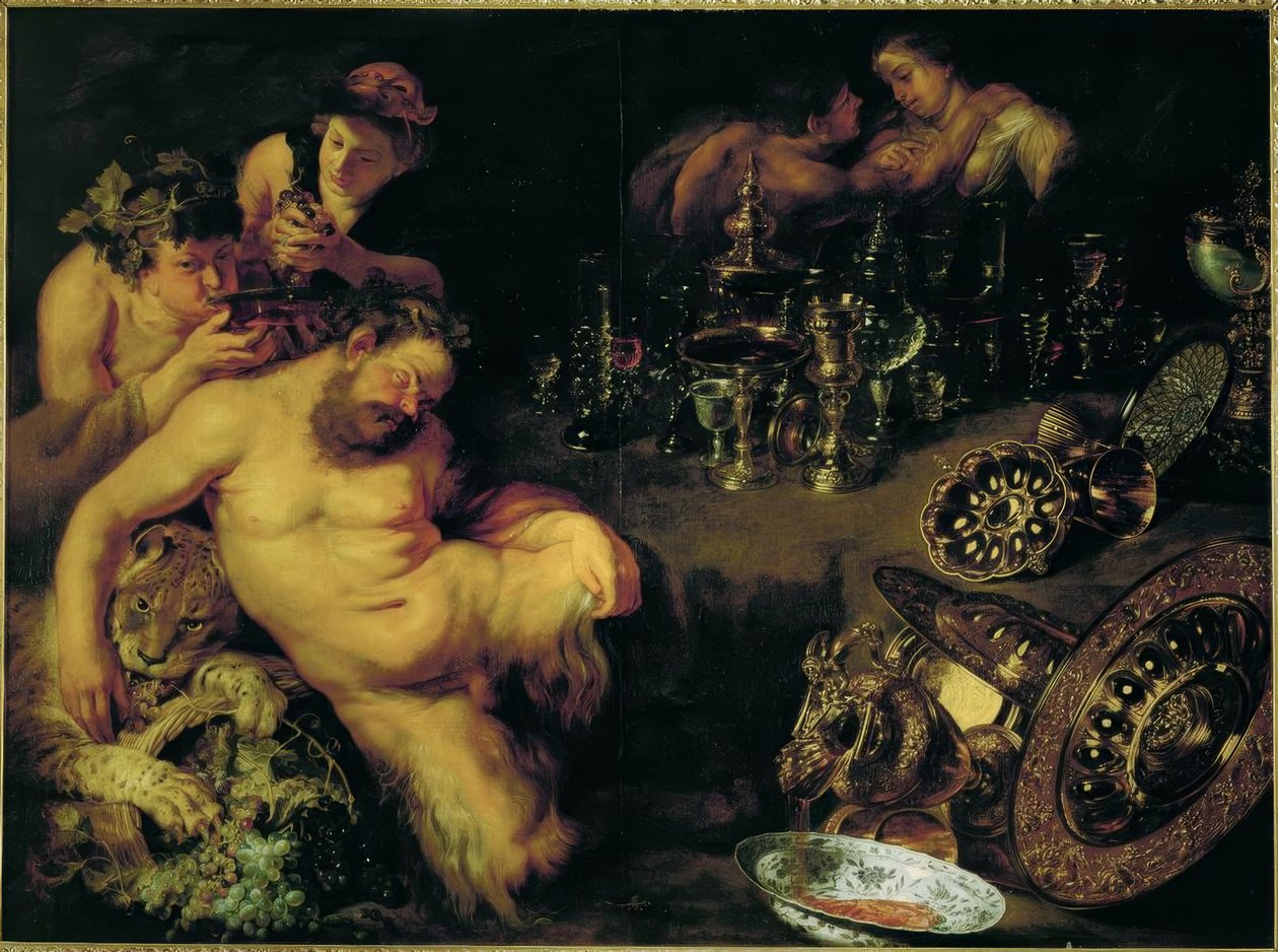 Sarhoş, uyuyan satir by Peter Paul Rubens