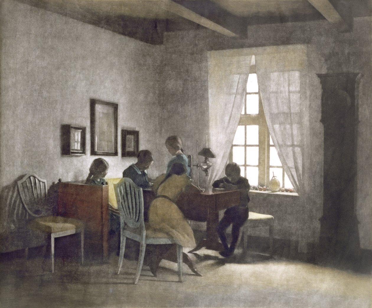 ಟೇಬಲ್ (mezzotint)ಟರ್ಕ್ ನಲ್ಲಿ ಮಕ್ಕಳು by Peter Vilhelm Ilsted