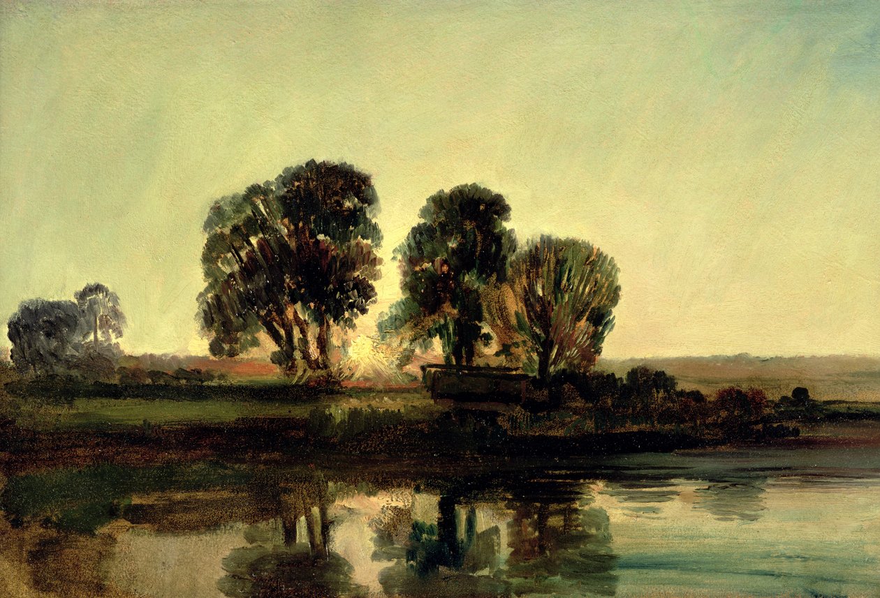Gün batımında nehir manzarası by Peter de Wint