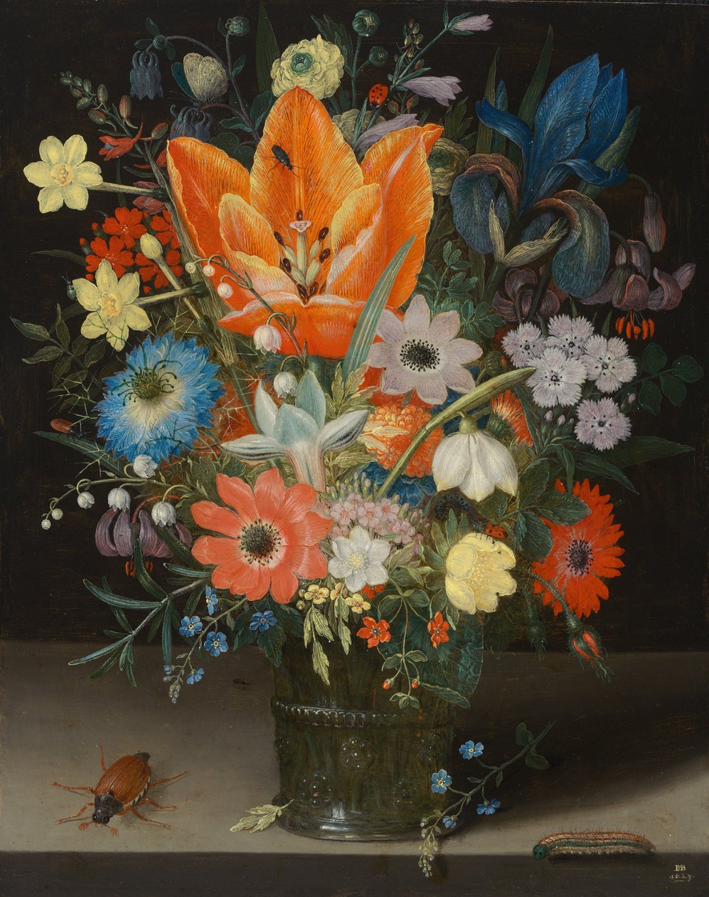 Iris ile Natürmort by Peter Binoit