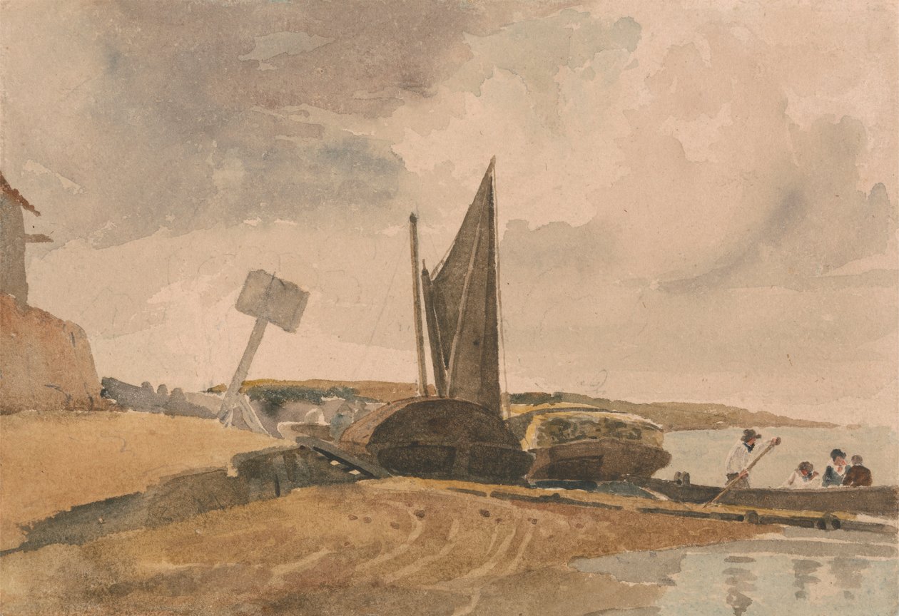 Düşük Tide, tekne iniş by Peter DeWint
