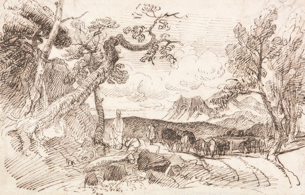 'Elijah' için Çalışma by Peter DeWint