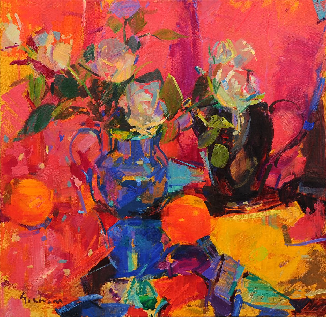 mavi ve gül by Peter Graham (Contemporary)