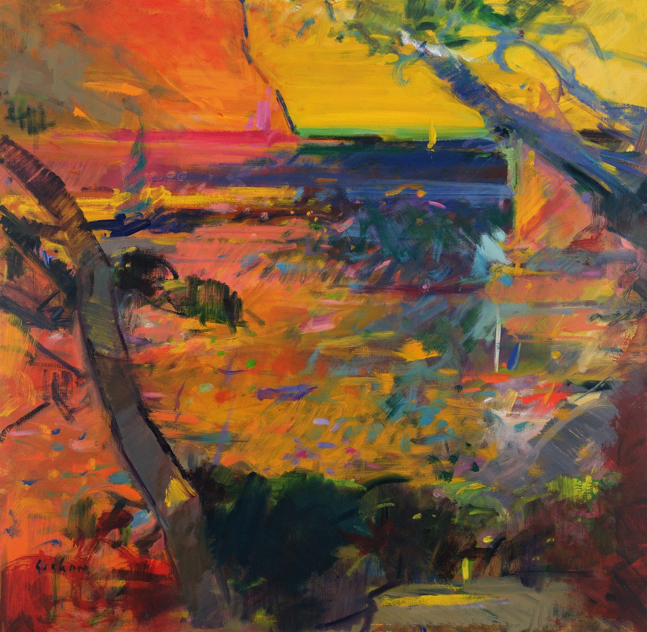 Cap Canaille Gün Batımı by Peter Graham (Contemporary)