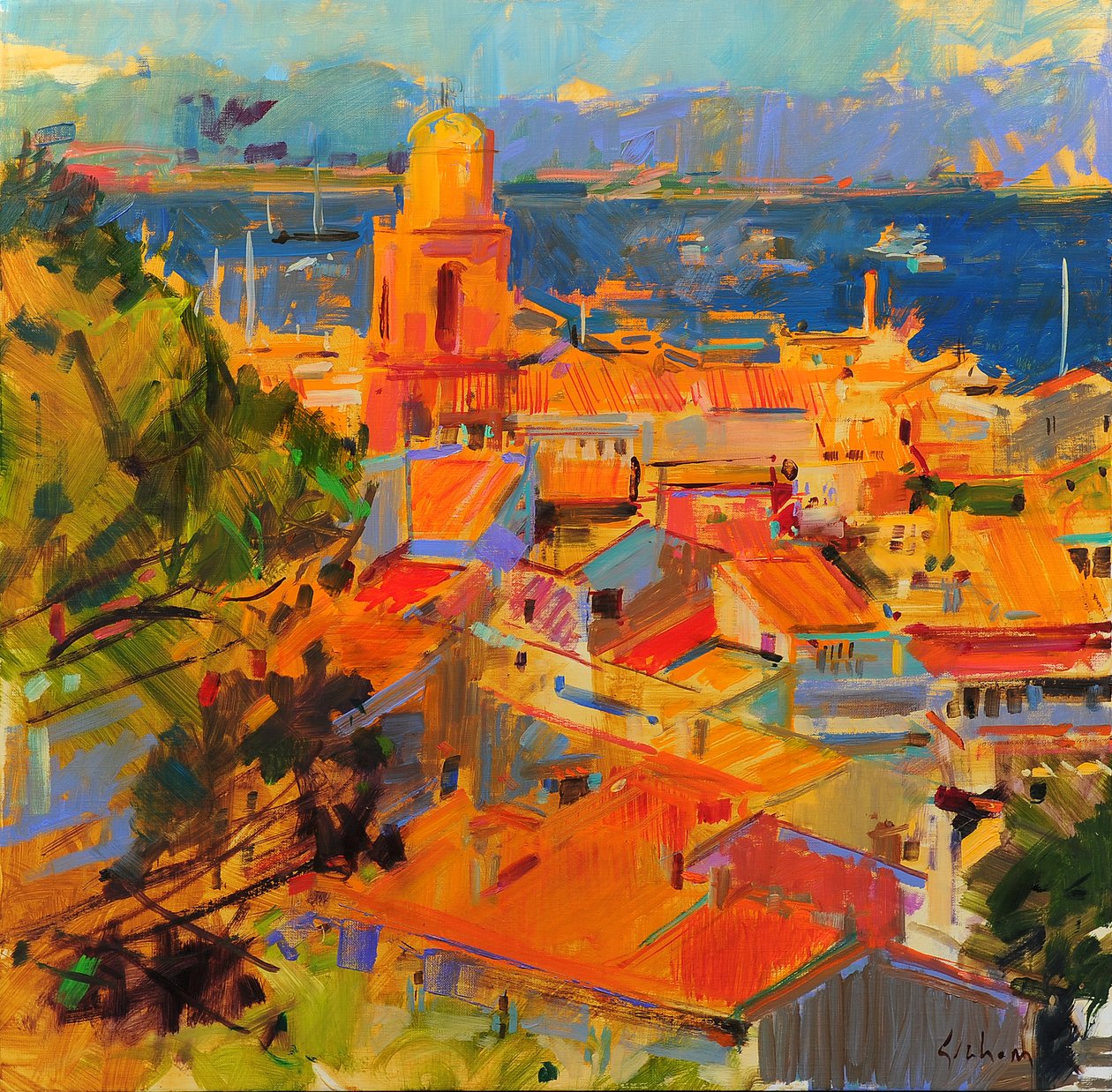Saint Tropez Körfezi by Peter Graham (Contemporary)