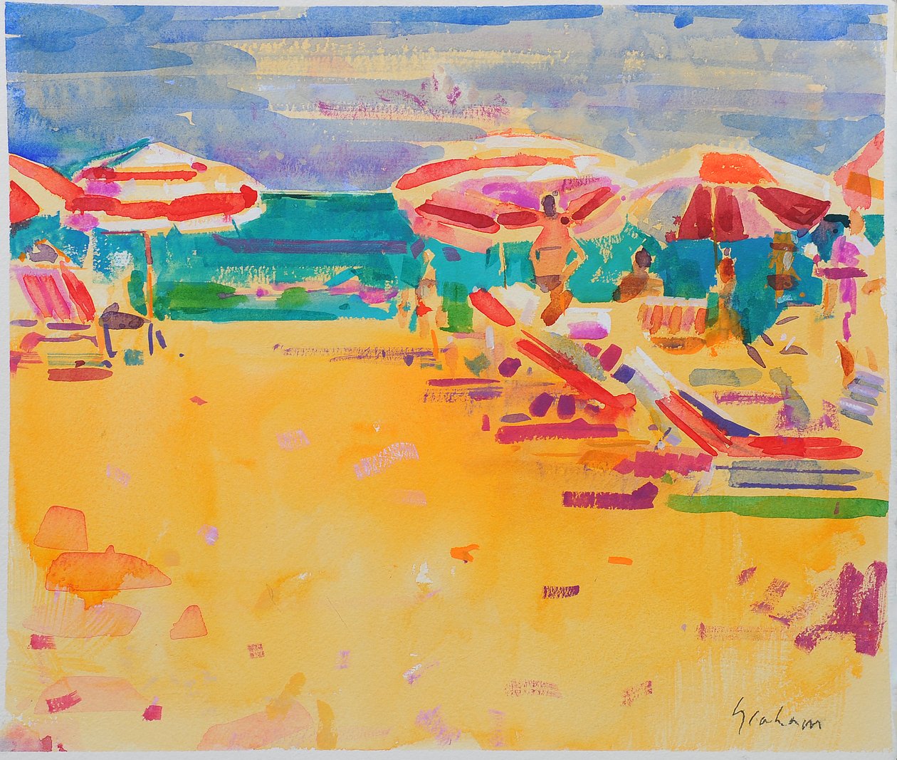 okyanus sahili by Peter Graham (Contemporary)