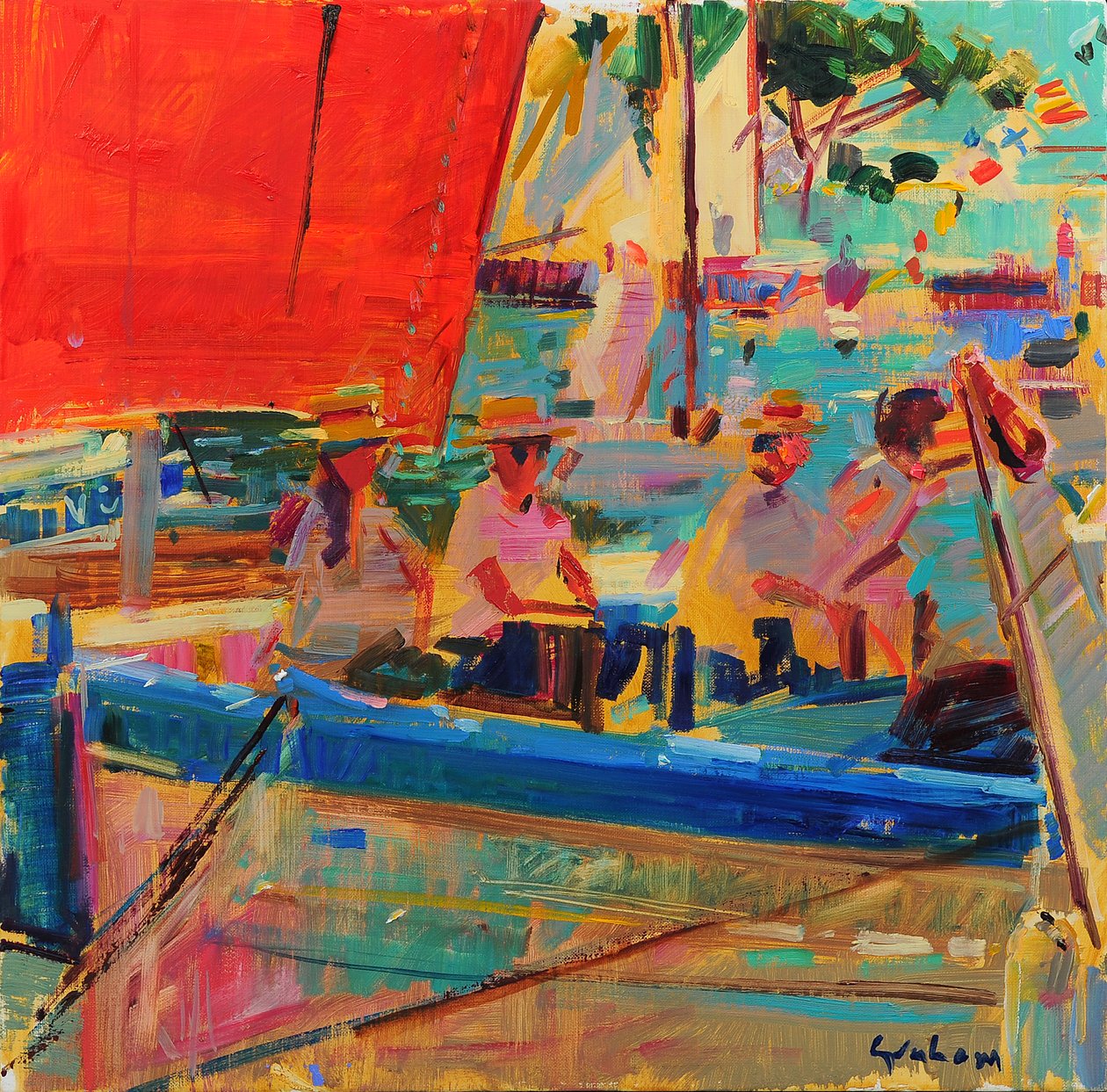 Parıldayan Deniz Saint Tropez by Peter Graham (Contemporary)