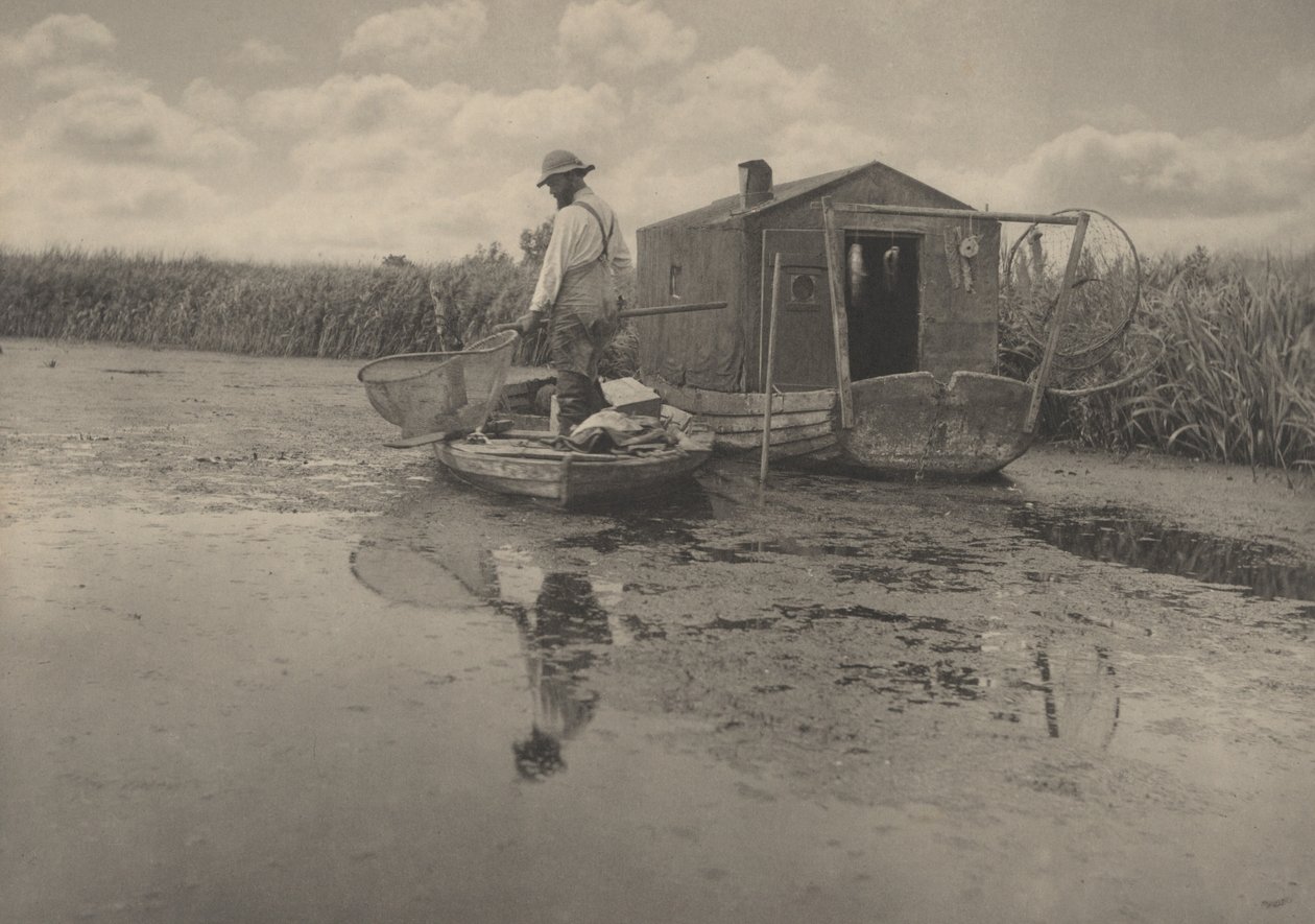 Bir Yılanbalığı Yakalayıcının Evi, 1886. by Peter Henry Emerson
