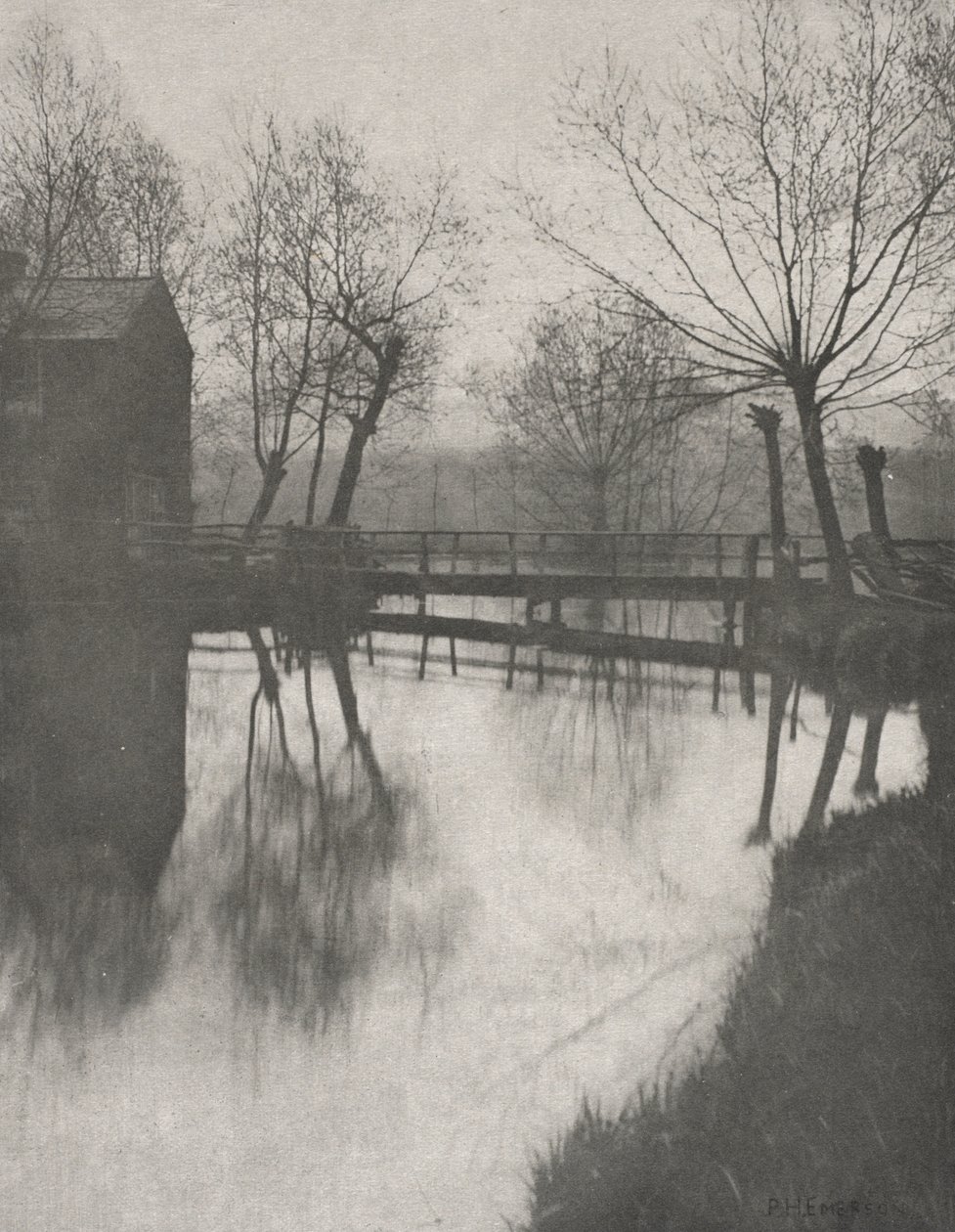 Chingford yakınlarındaki yaya köprüsü by Peter Henry Emerson