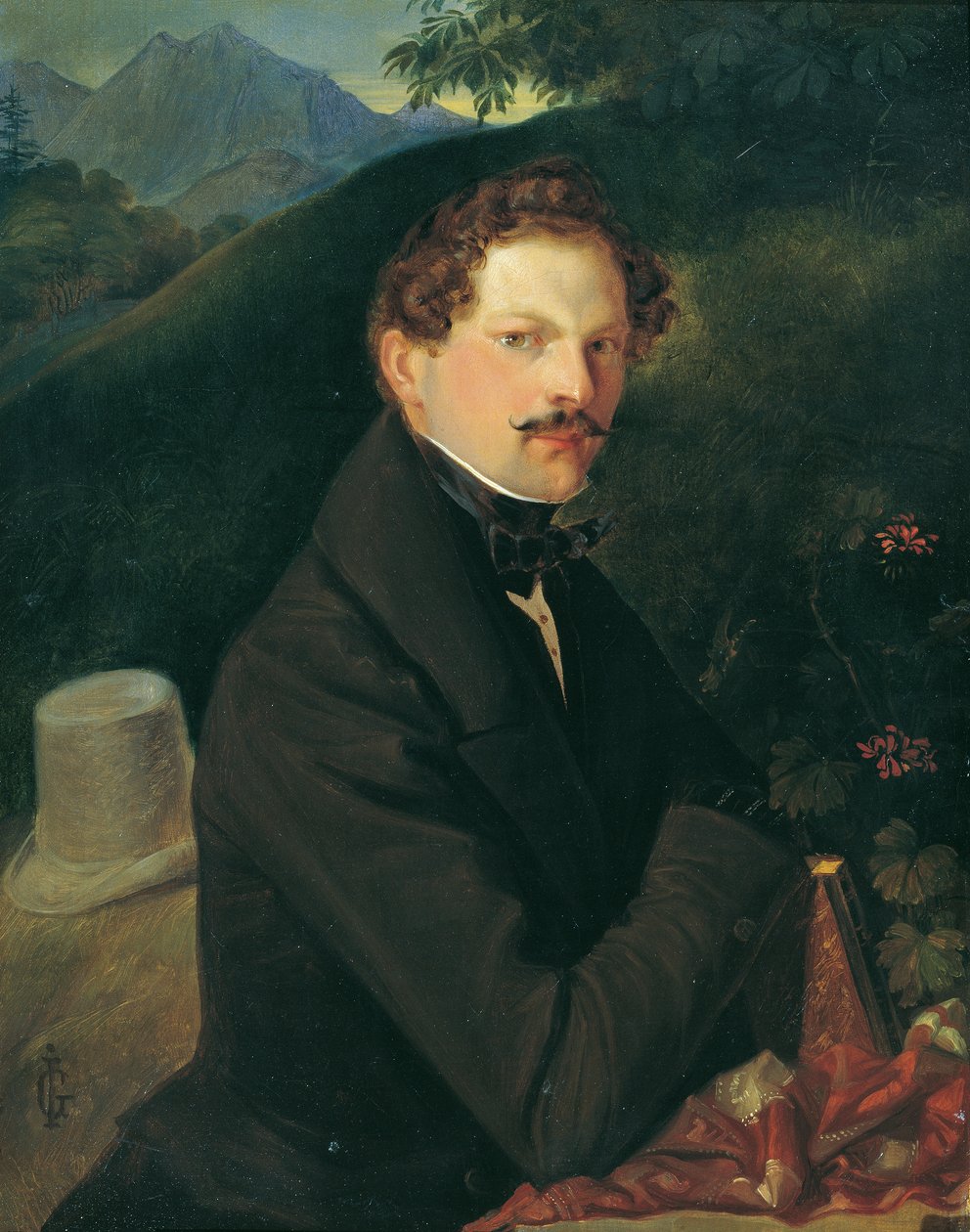 Manzaradaki bir beyefendinin portresi by Peter Johann Nepomuk Geiger