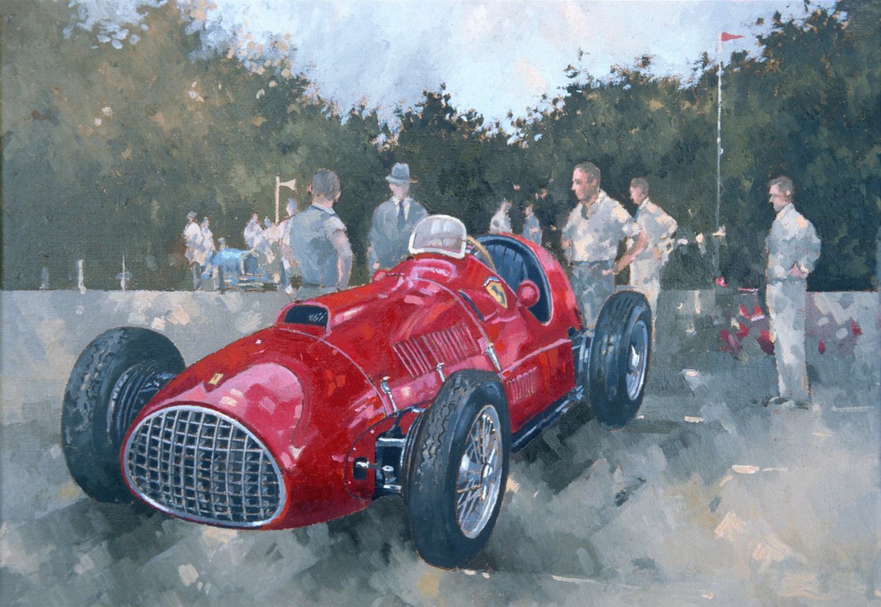 1951 Ferrari (tuval üzerine yağlı boya) by Peter Miller