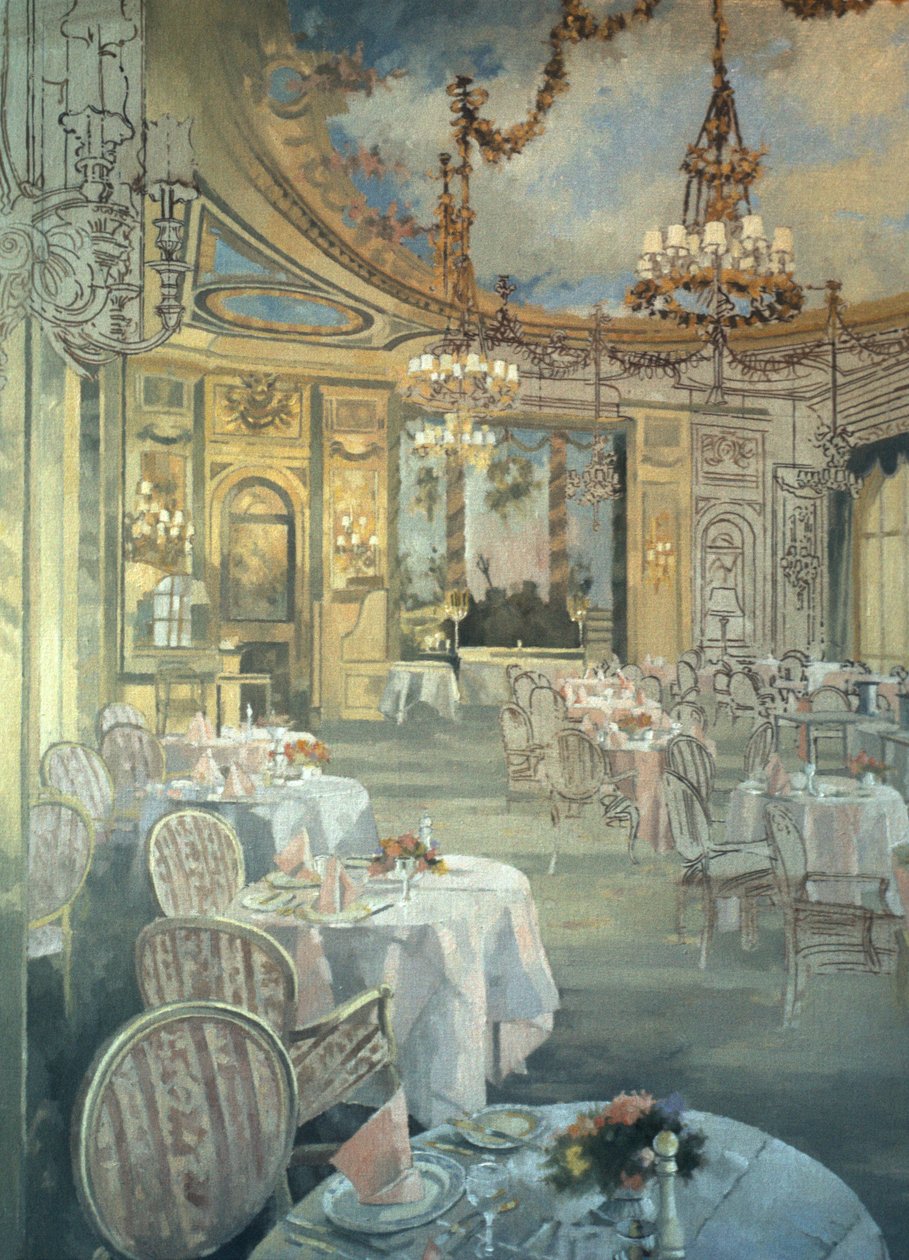 The Ritz Restaurant (tuval üzerine yağlı boya) by Peter Miller