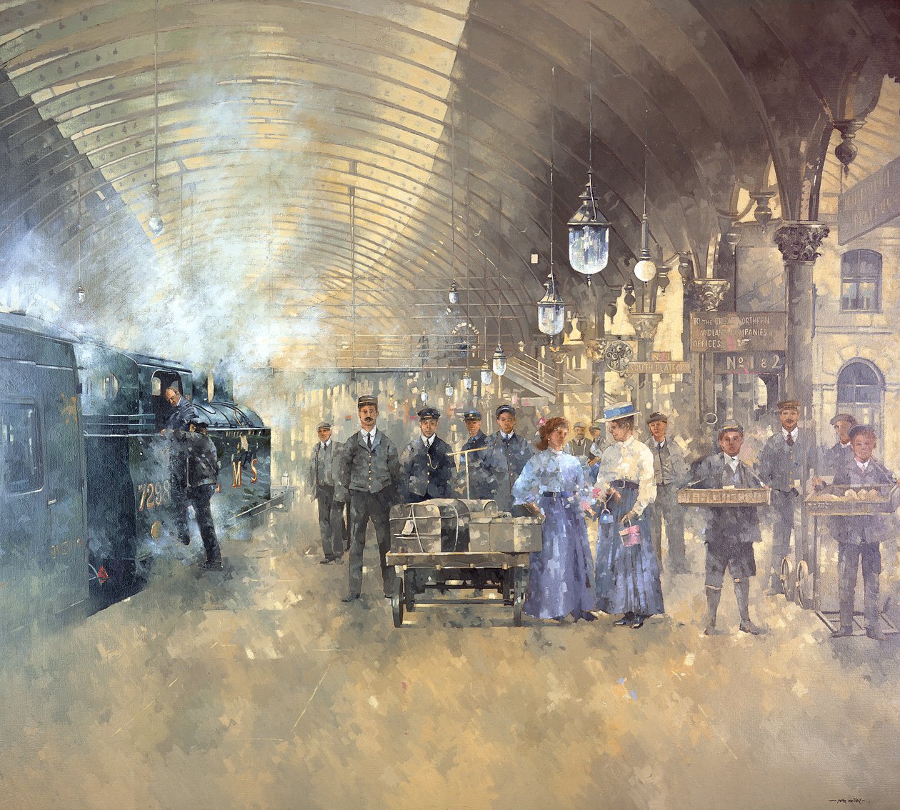 York Tren İstasyonu (tuval üzerine yağlı boya) by Peter Miller
