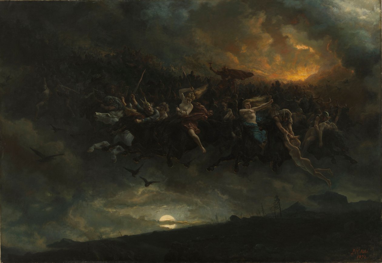 Odin için Vahşi Av, 1872. by Peter Nicolai Arbo