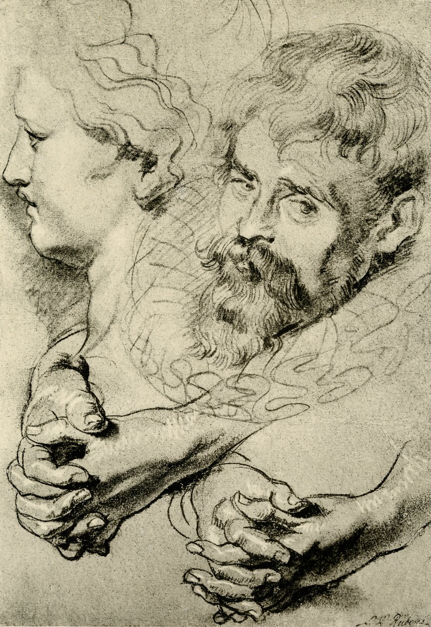 Baş ve el çalışmaları by Peter Paul Rubens