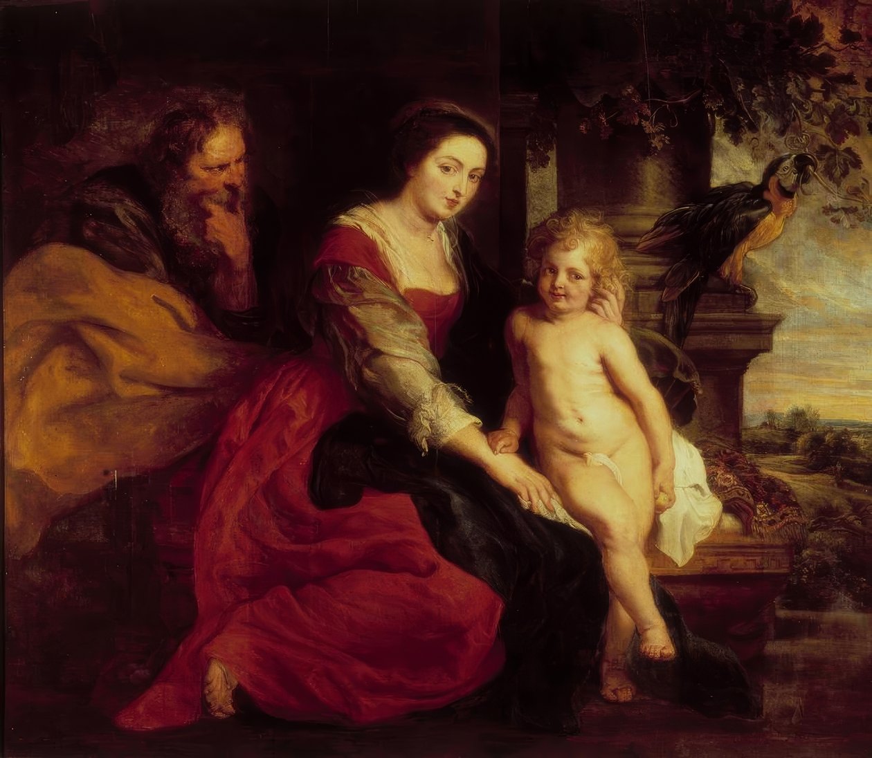 papağan ile Madonna by Peter Paul Rubens