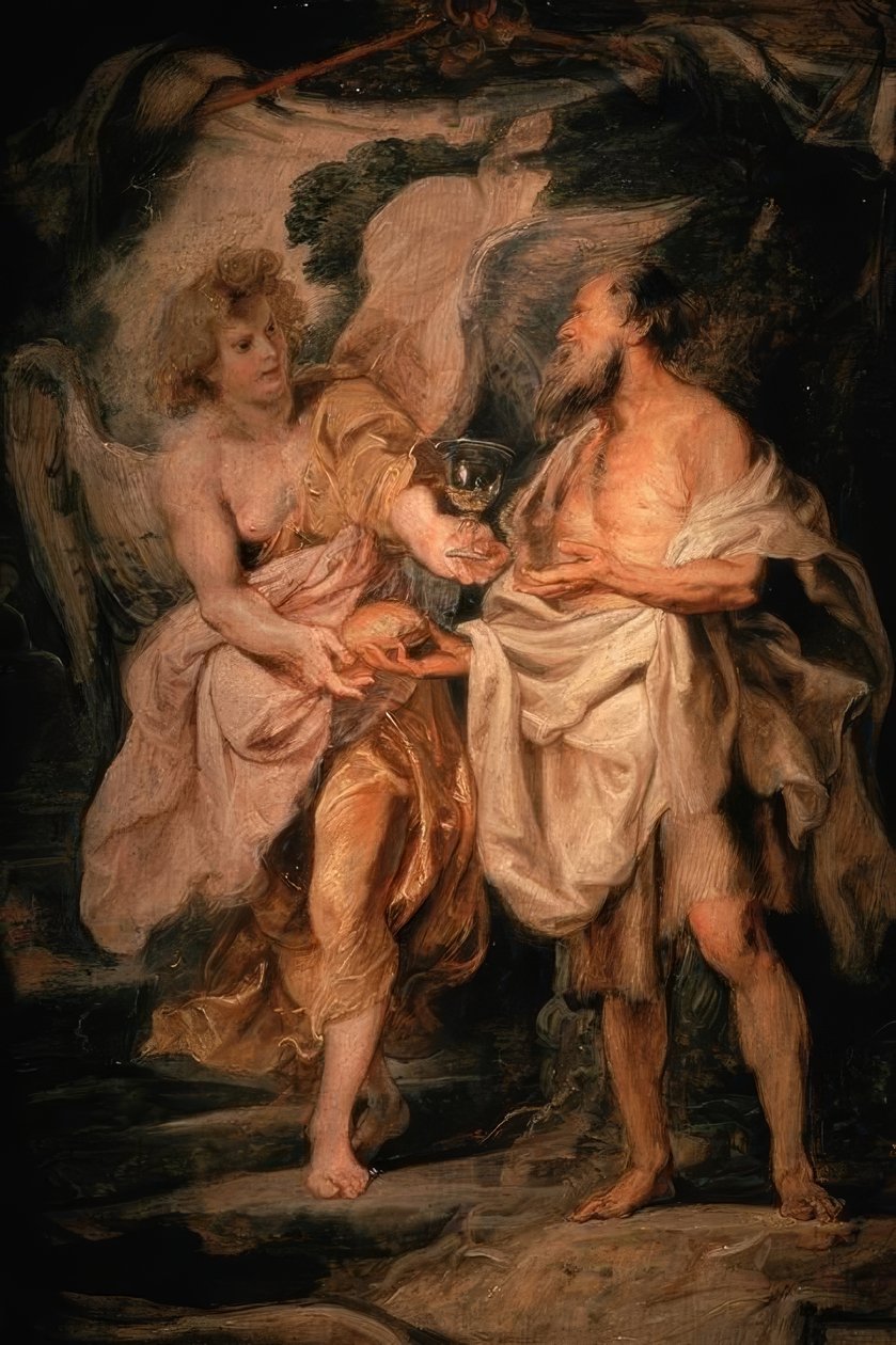 P.P. Rubens, Elias ve Melek by Peter Paul Rubens