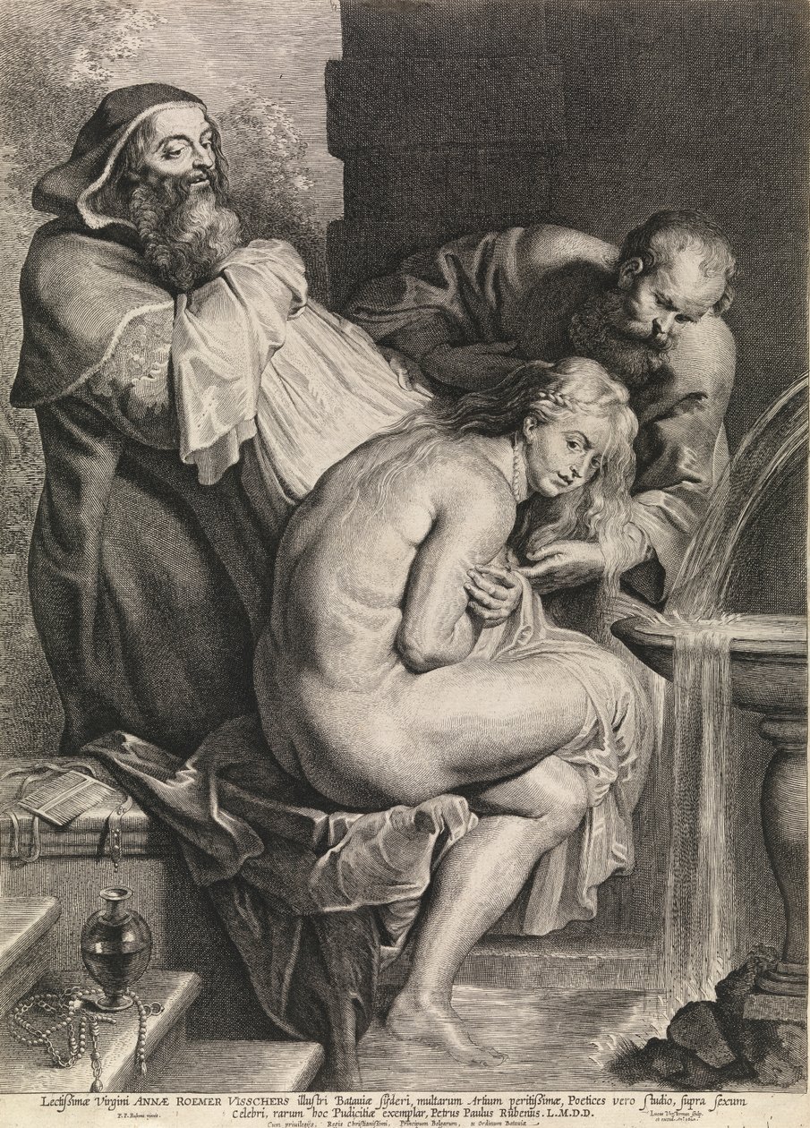 Suzanne ve Yaşlı Adamlar (gravür) by Peter Paul Rubens