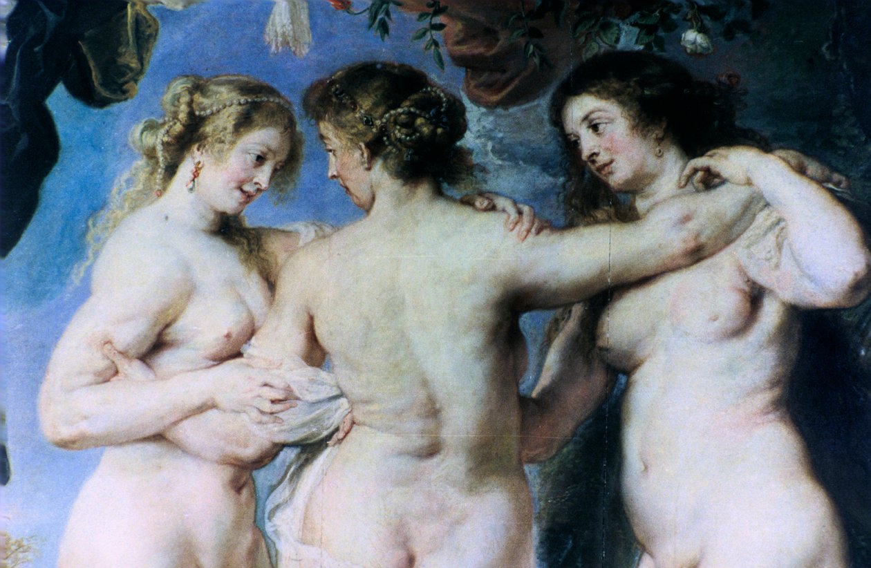 Üç Güzeller, ayrıntı, c1636-1638 by Peter Paul Rubens
