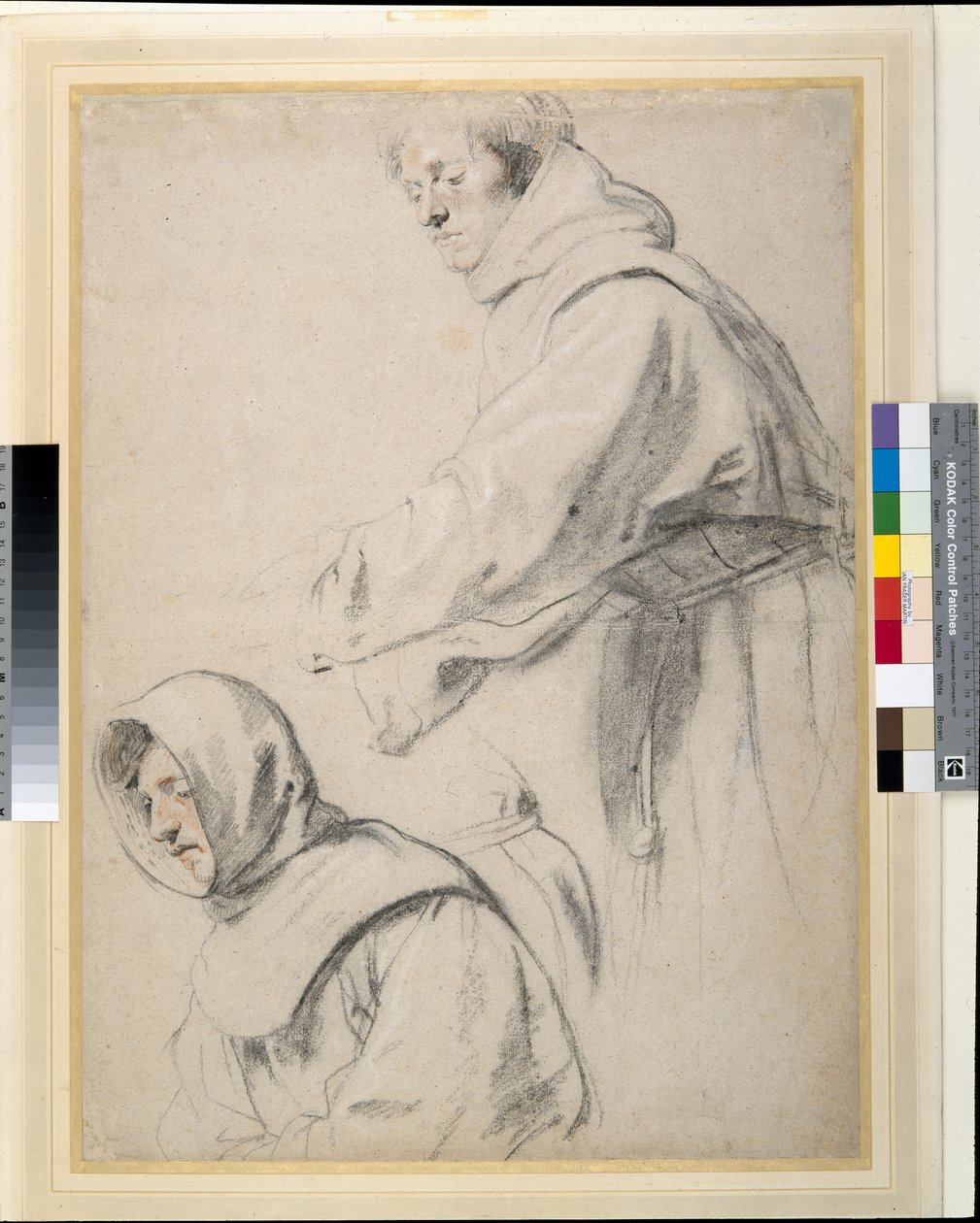 İki Fransisken Friars (kağıt üzerinde tebeşirler) by Peter Paul Rubens
