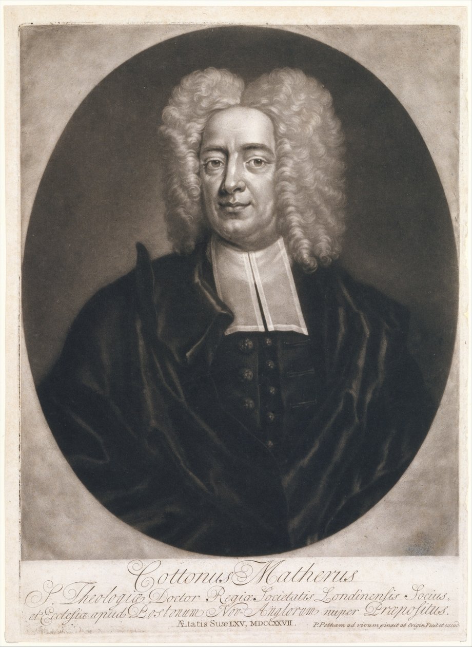 Cottonus Matheris Cotton Mather, 1728., 1728. by Peter Pelham