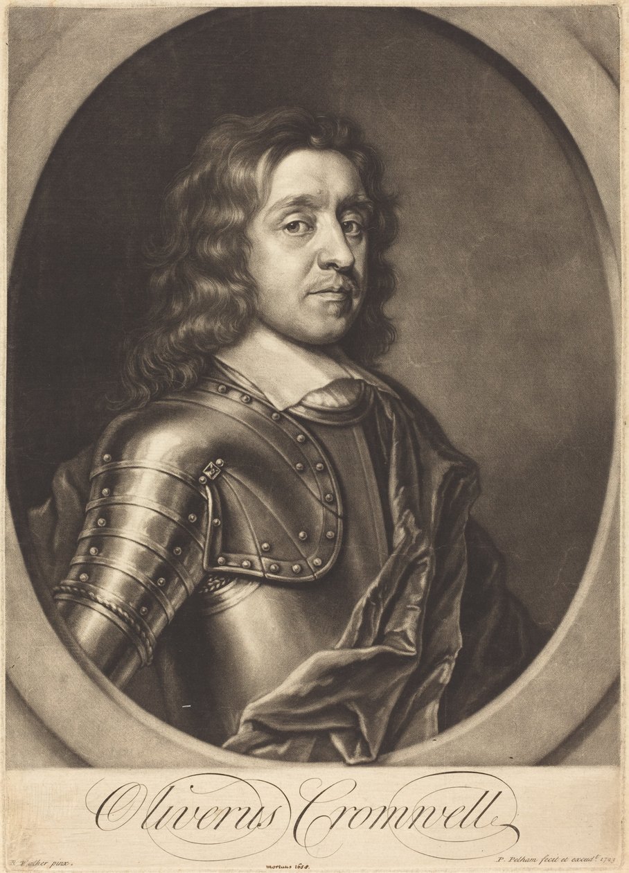 Oliver Cromwell by Peter Pelham after Robert Walker