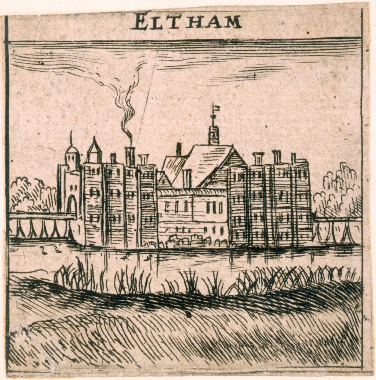 Eltham Sarayı, Londra, c1653 by Peter Stent