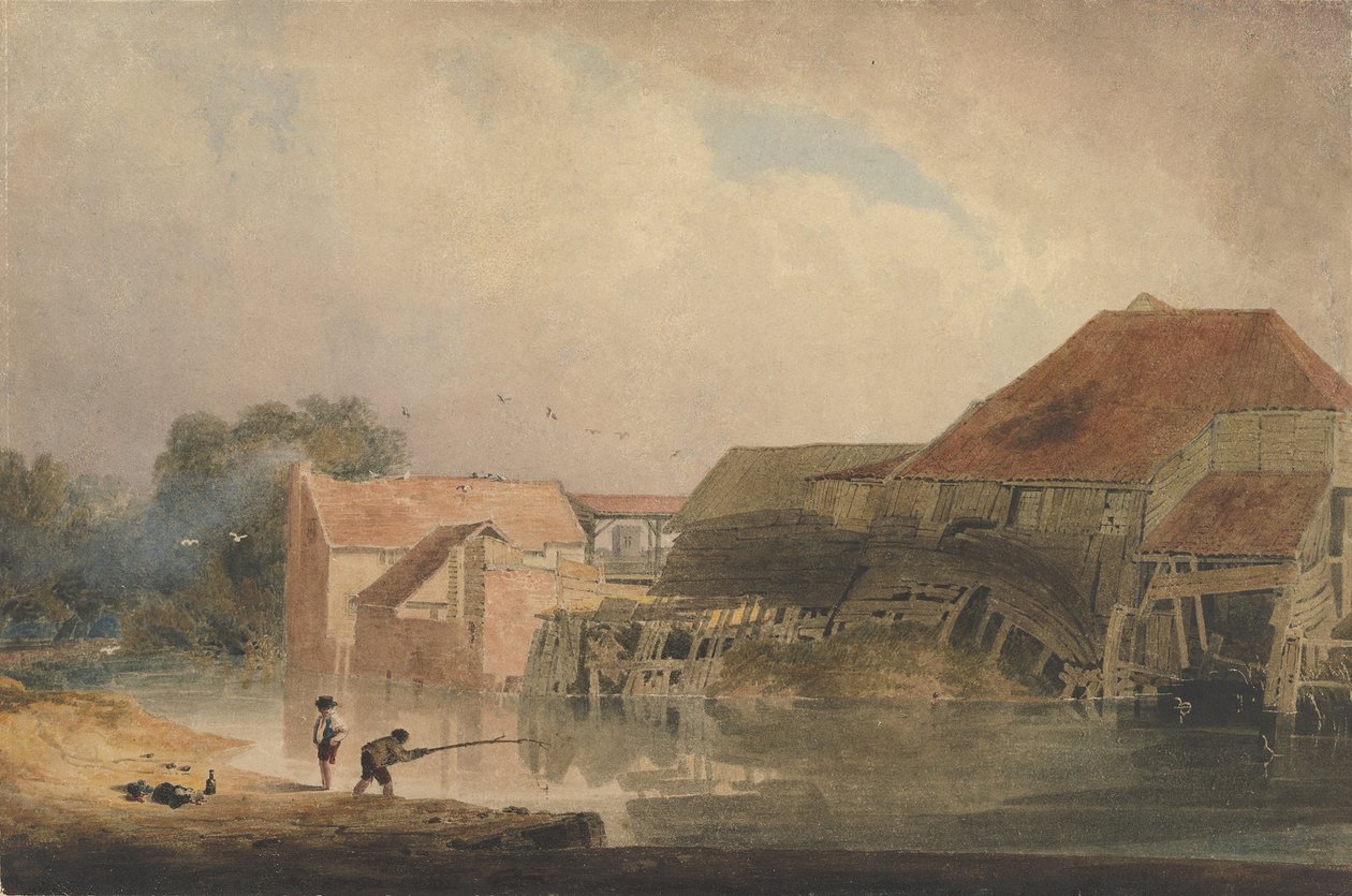 Nehir Kenarı Sahnesi Eski Değirmen, 1805-10 . by Peter de Wint