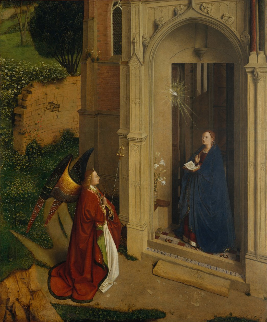 Müjde, c.1450 (tahta üzerine yağlı boya) by Petrus Christus