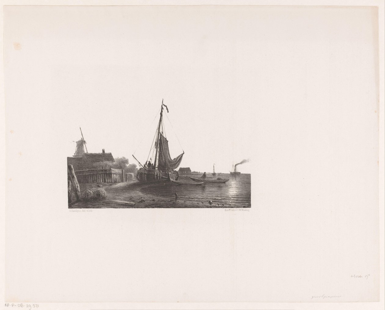 Kuru karada yelkenli gemi by Petrus Paulus Schiedges (I)