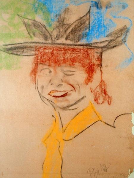 Gülen ve Göz Kıran Kız (kağıt üzerinde pastel) by Phil May
