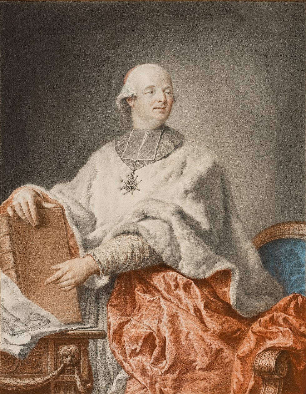 Kardinal de Rohan, 1783 (kağıt üzerinde grafit ve kurşun kalem) by Philibert Louis Debucourt