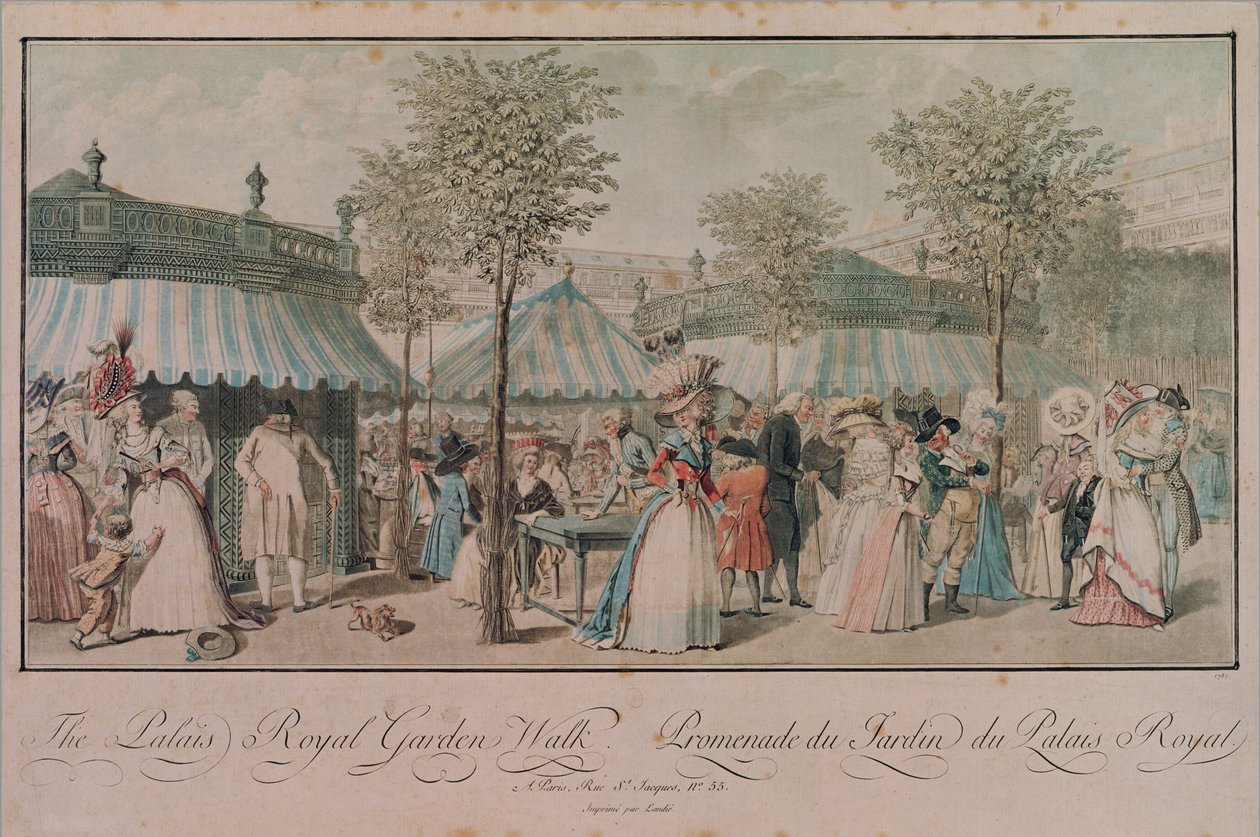 Palais Kraliyet Bahçesi Yürüyüşü, 1787 by Philibert Louis Debucourt
