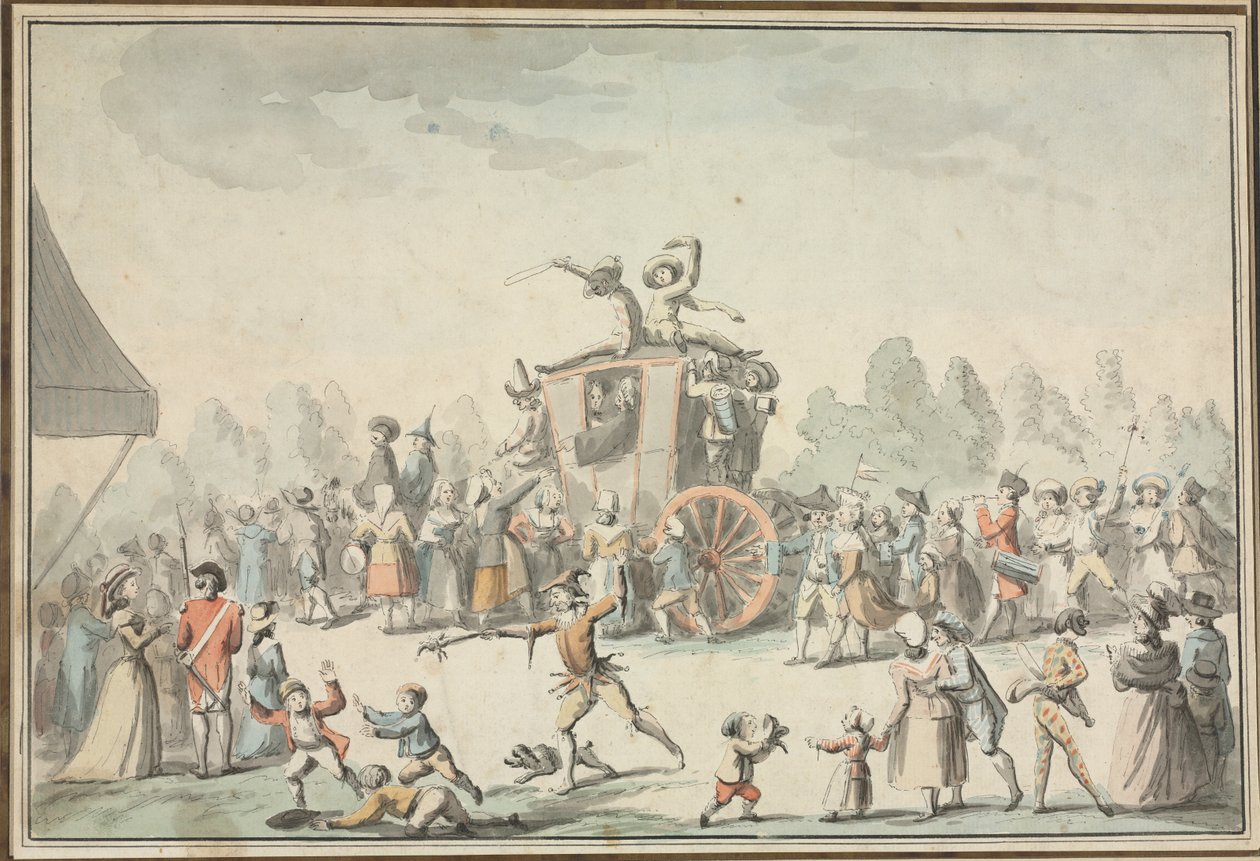 karnaval sahnesi by Philibert Louis Debucourt