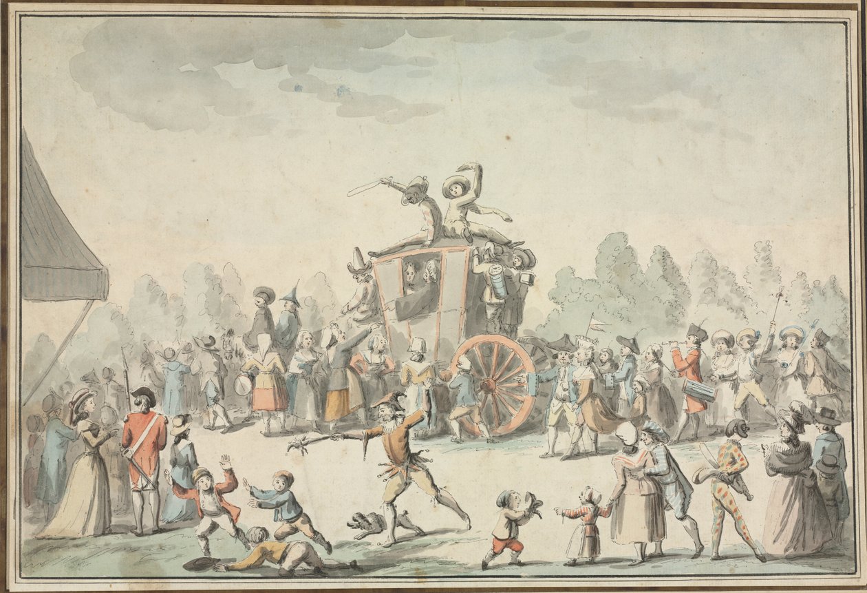 Karnaval sahnesi. by Philibert Louis Debucourt