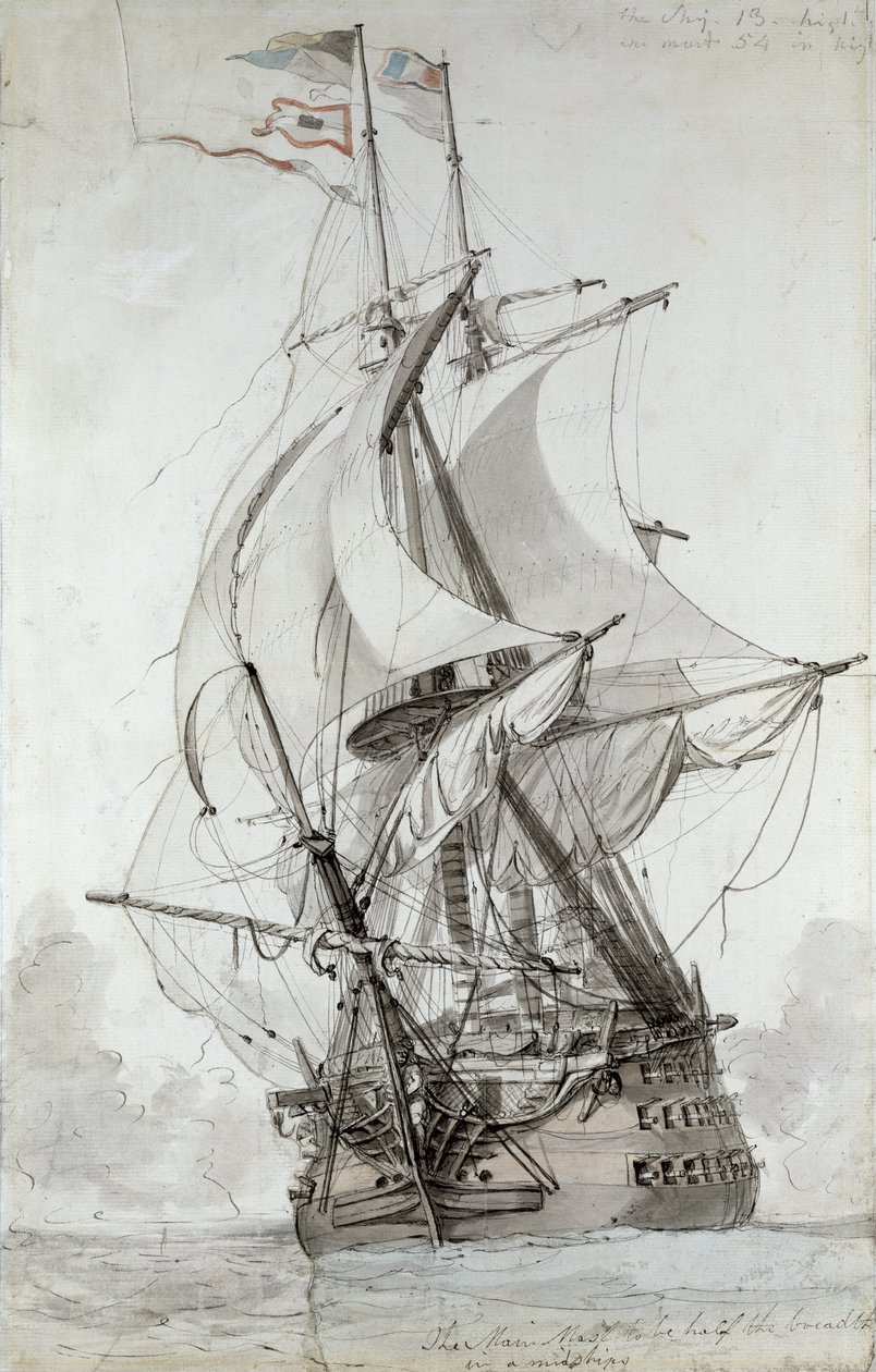 La Montagne, c.1794 (tuvalet kalemi ve mürekkebi) by Philippe Jacques de Loutherbourg
