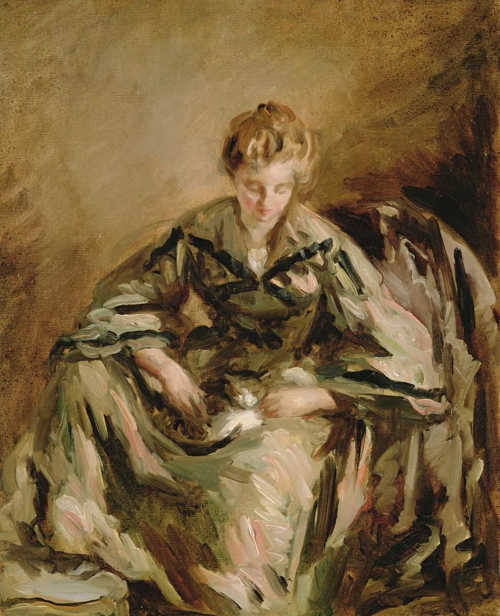 ಬೆಕ್ಕು ಟರ್ಕಿಯೊಂದಿಗೆ ಹುಡುಗಿ by Philip Wilson Steer