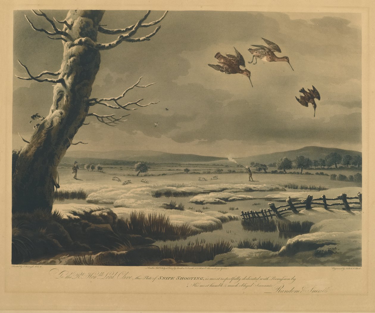 Snipe Shooting (renkli gravür) by Philip after Reinagle