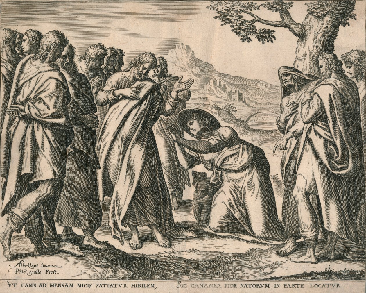 İsa ve Kenanlı Kadın, c1577-1579. by Philip Galle