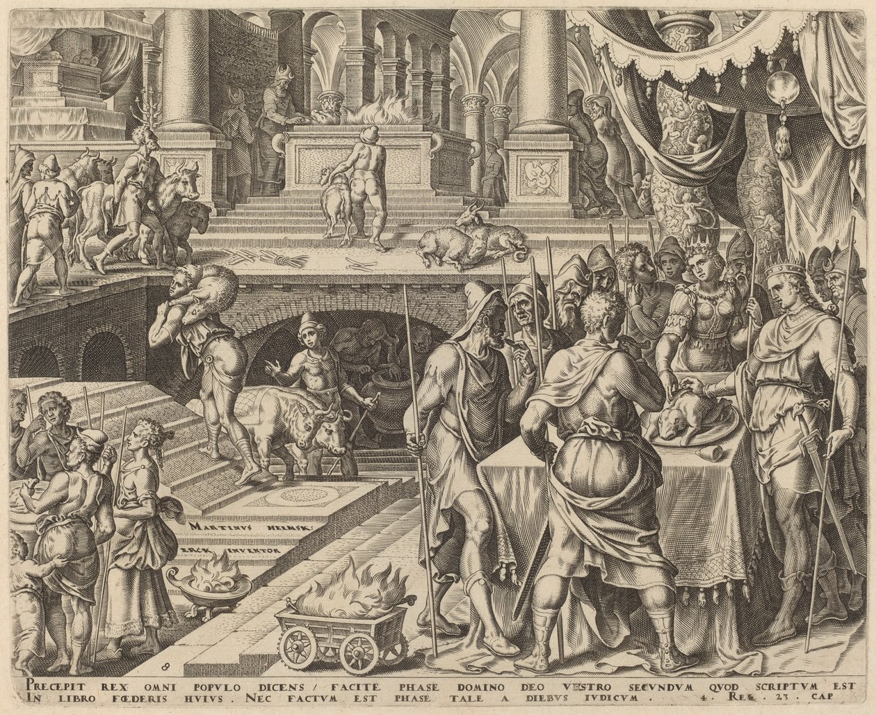 Josiah Fısıh Bayramını Kutluyor by Philip Galle, after Maerten van Heemskerck