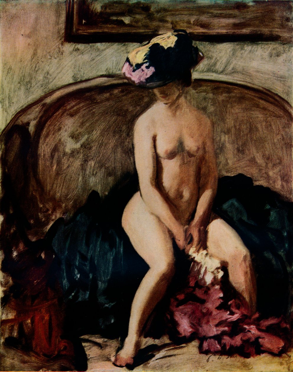 Oturan Çıplak: Siyah Şapka, c1900 by Philip Wilson Steer