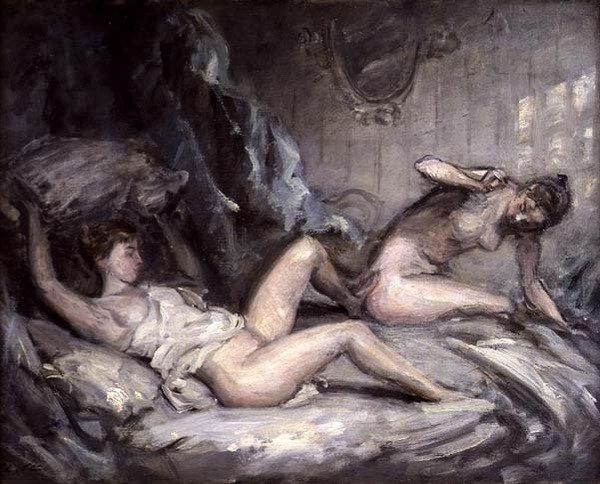 Yastık Savaşı (tuval üzerine yağlı boya) by Philip Wilson Steer