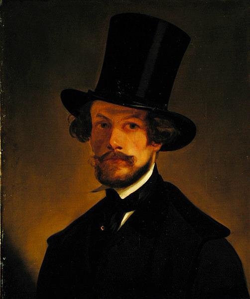 Otoportre, c.1845 (kart üzerine monte edilmiş kağıt üzerine yağlı boya) by Philipp Wirth