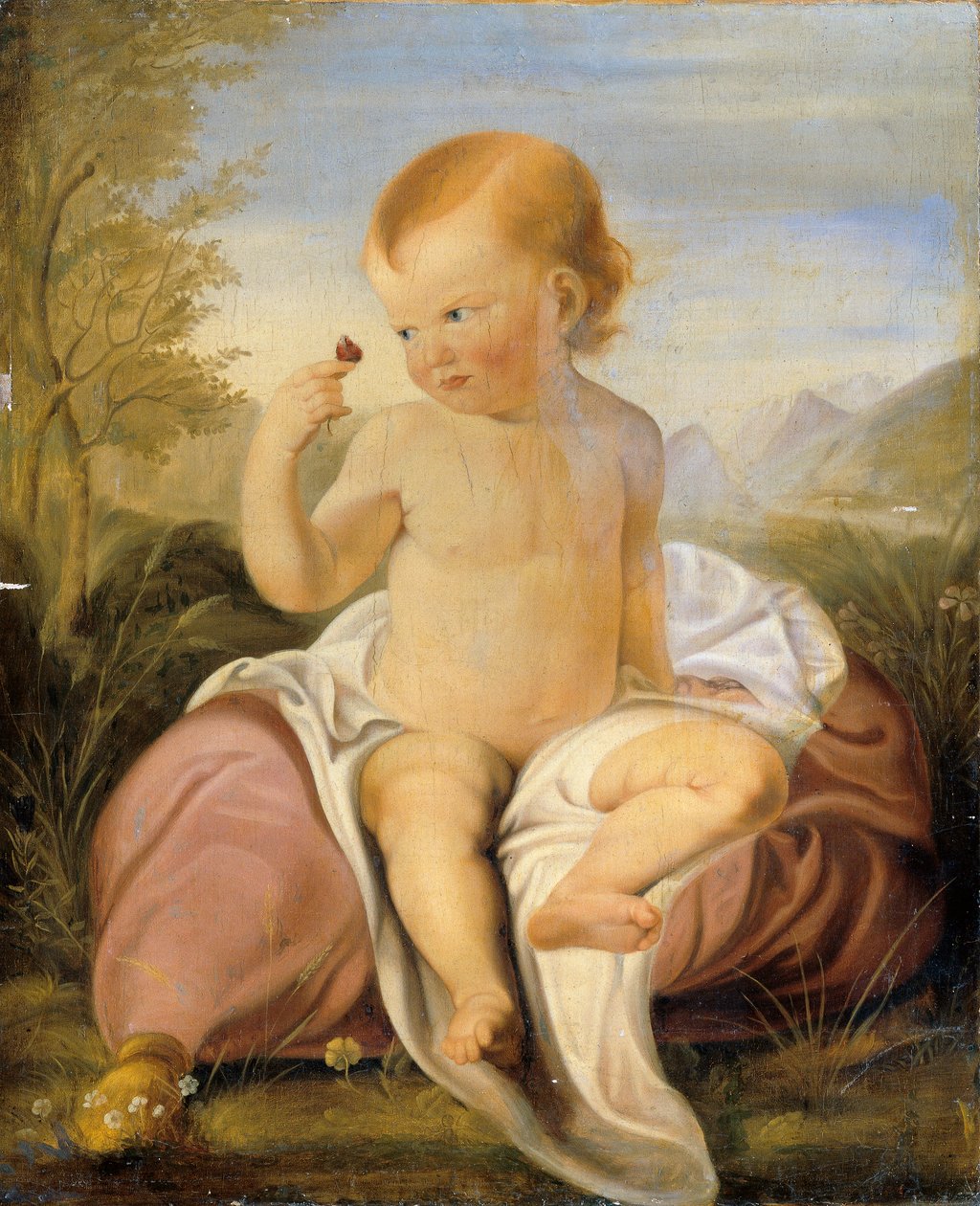 Tatlı bezelye çiçeği olan çocuk by Philipp Otto Runge