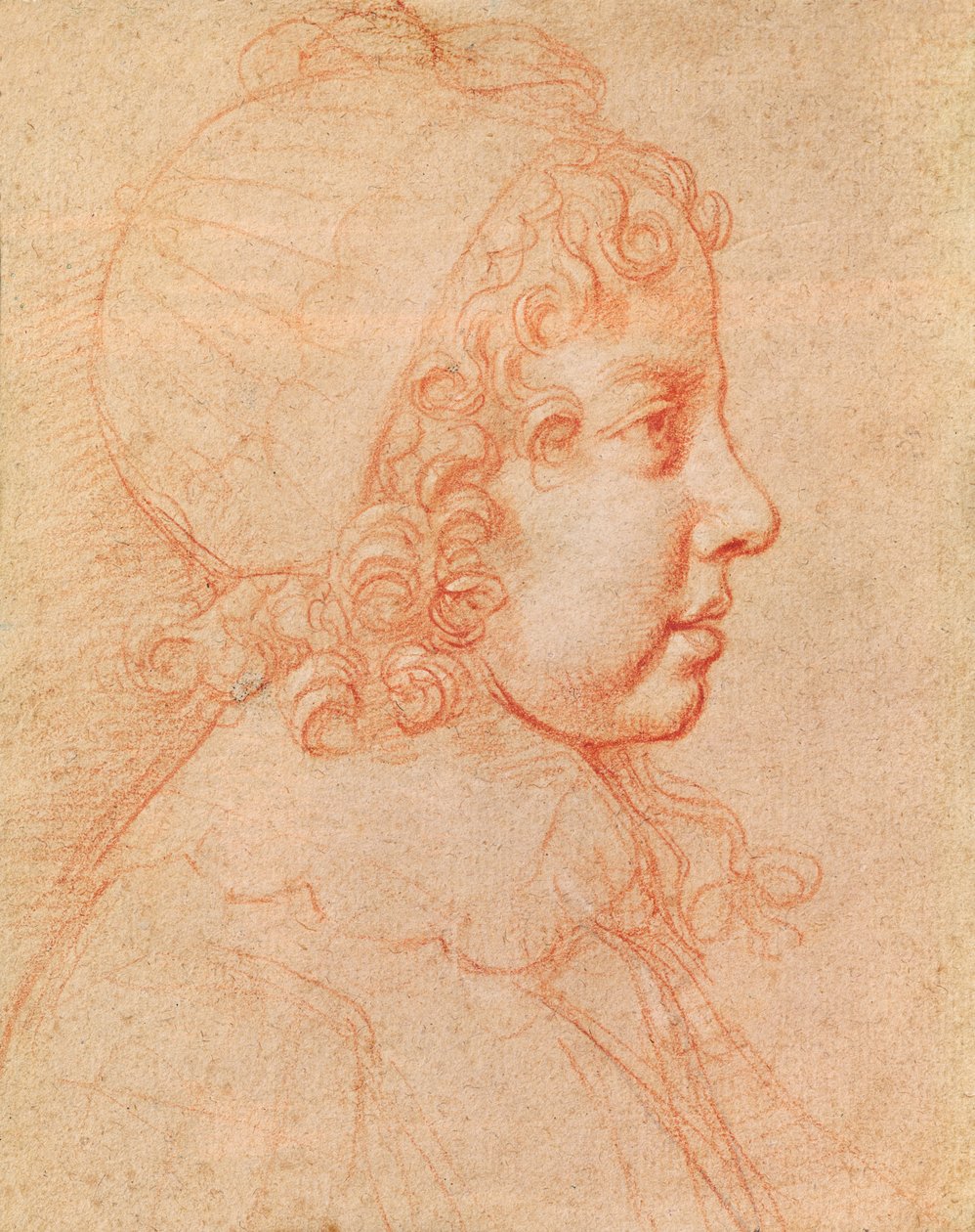Portrait of Louis XIV as a child (red chalk on paper) by Philippe de Champaigne