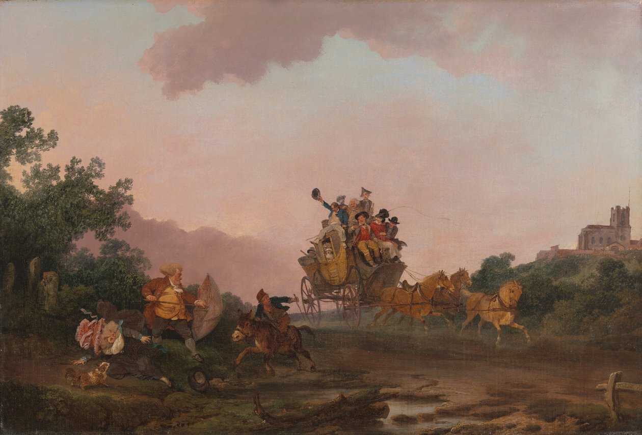 Bir Koç üzerinde Revelers by Philippe Jacques de Loutherbourg