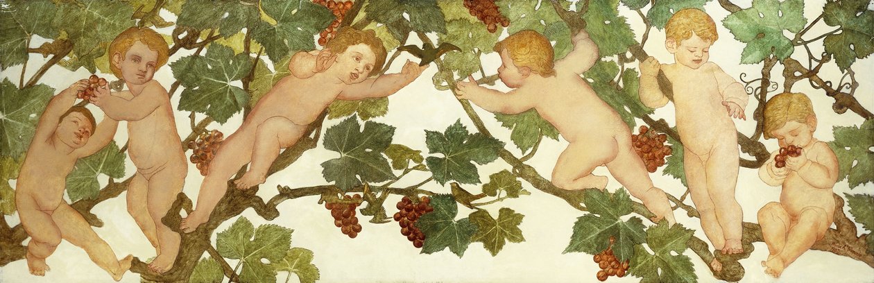 Putti Bağda Oynarken by Phoebe Anna Traquair