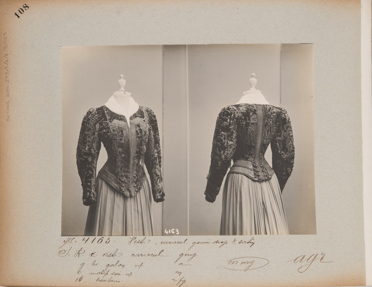 Albüm Sayfası: House of Worth, Jacket by Photographer French